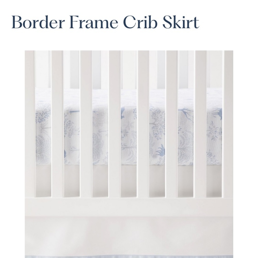 Serena and Lily Border Frame Crib Skirt in Sky Blue
